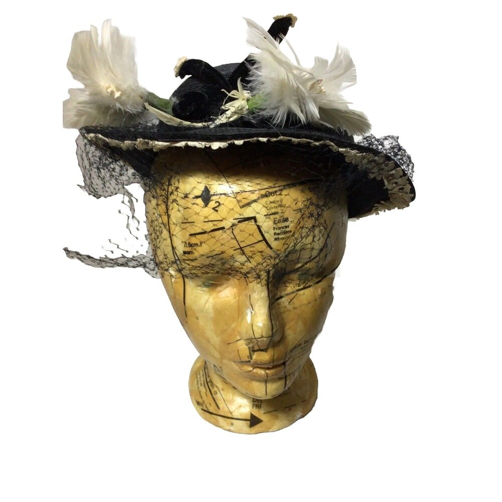 Vintage HENRY G. ROSS Original Womens Feathered Cap/Skull HATS
